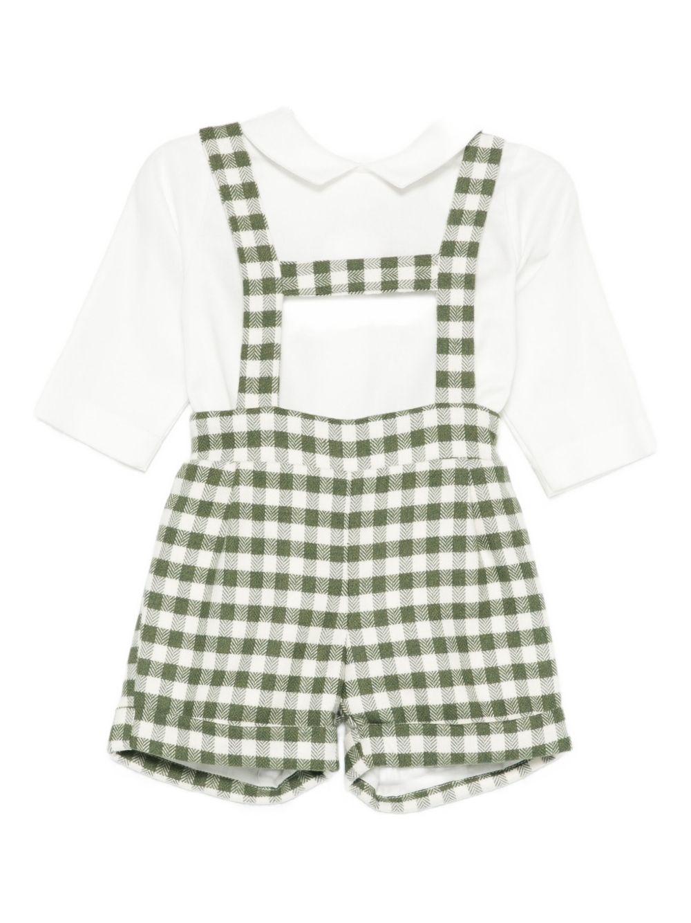 Set camicia e salopette per neonato La Stupenderia multicolore con motivo a quadri - Rubino Kids