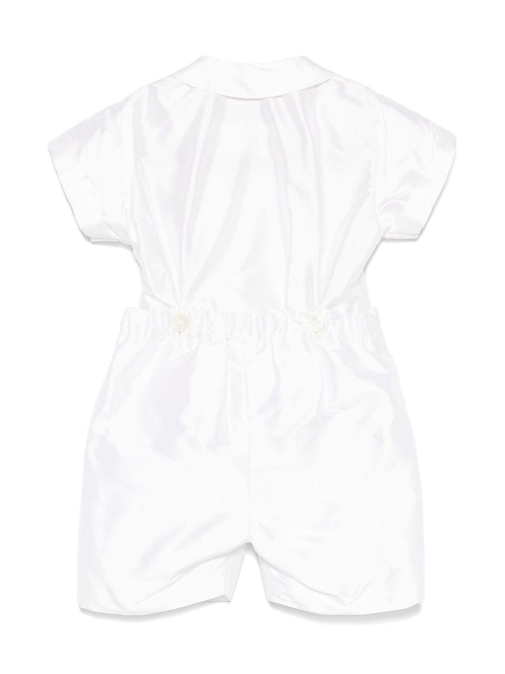 Set camicia e shorts per neonati Mariella Ferrari bianco in seta - Rubino Kids