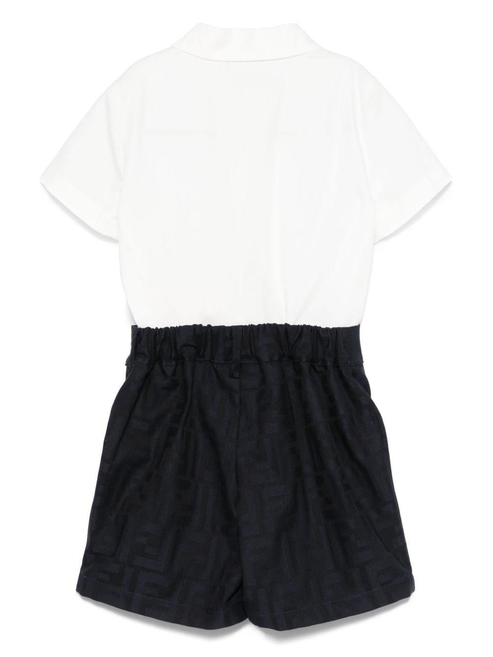 Set camicia e shorts per neonato Fendi Kids bianco a maniche corte - Rubino Kids