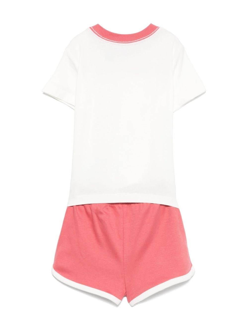 Set con shorts per neonata Polo Ralph Lauren Kids bianco con motivo Polo Bear in cotone - Rubino Kids