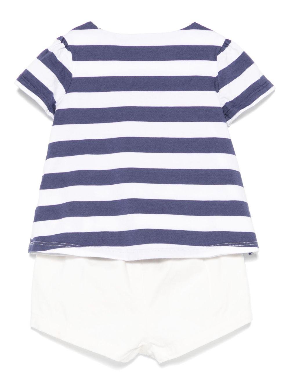 Set con shorts per neonato POLO RALPH LAUREN KIDS bianco con logo Polo Bear - Rubino Kids