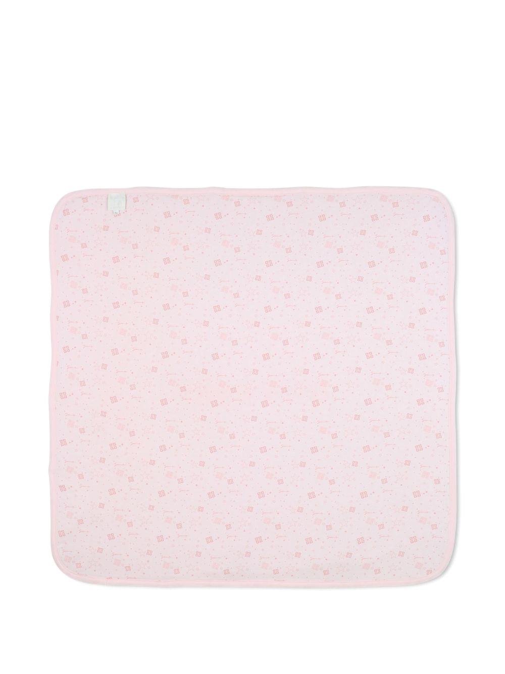 Set coperta e berretto Givenchy Kids rosa con stampa grafica all - over - Rubino Kids