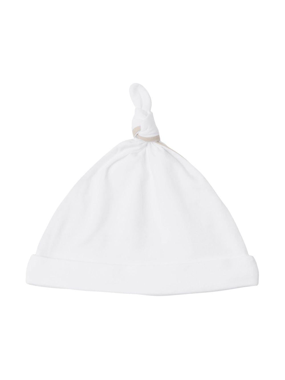 Set di 3 con tutina, bavaglino e berretto Burberry Kids bianco a quadri - Rubino Kids