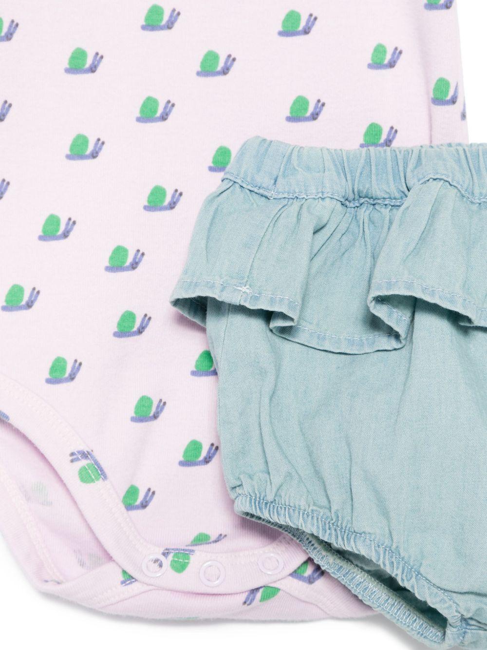 Set di body per neonata Bobo Choses Lucky Fish (set di tre) rosa con calzini - Rubino Kids