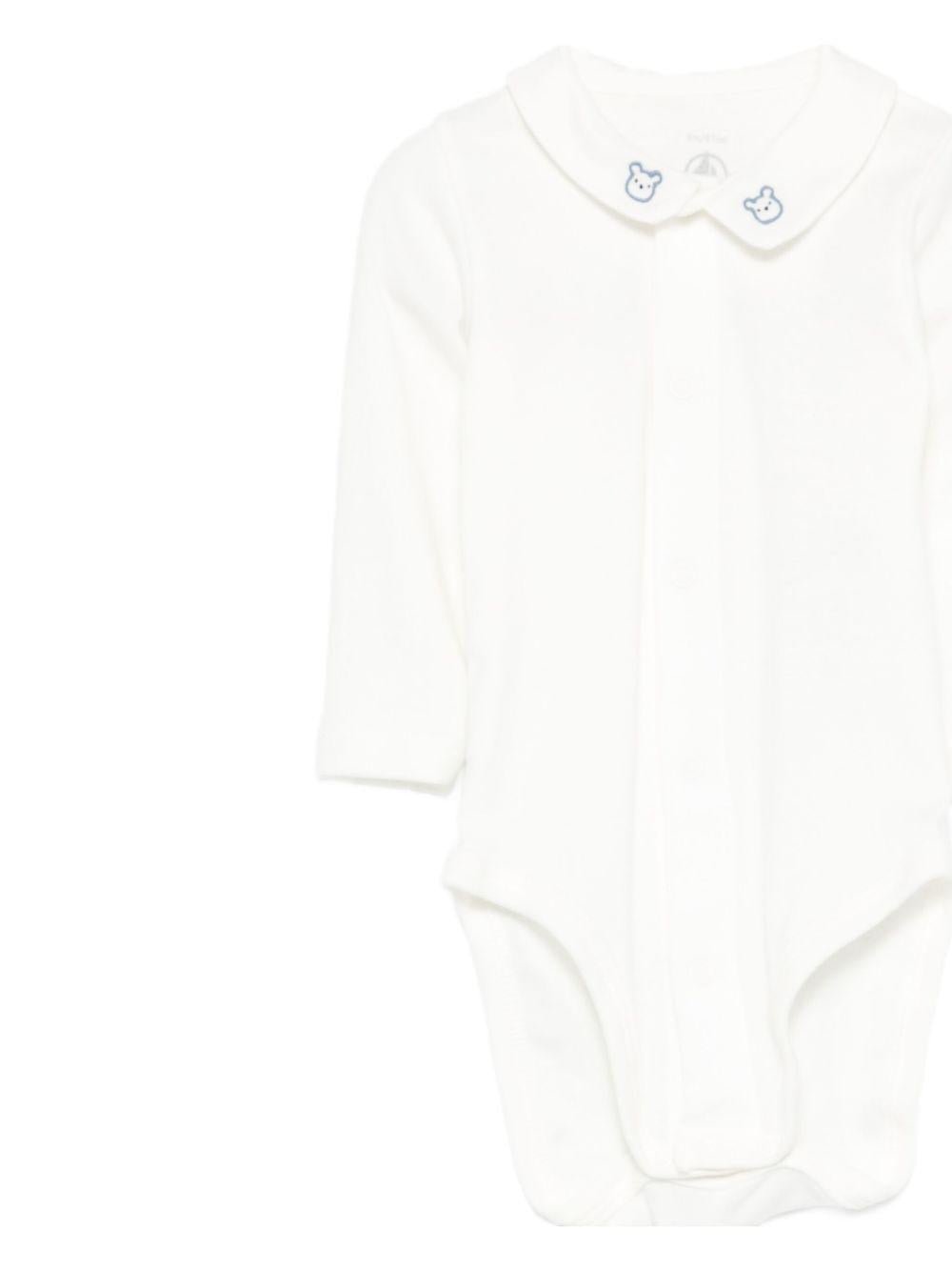 Set di camicia maglione e pantaloni per neonato Petit Bateau azzurro con dettagli ricamati - Rubino Kids