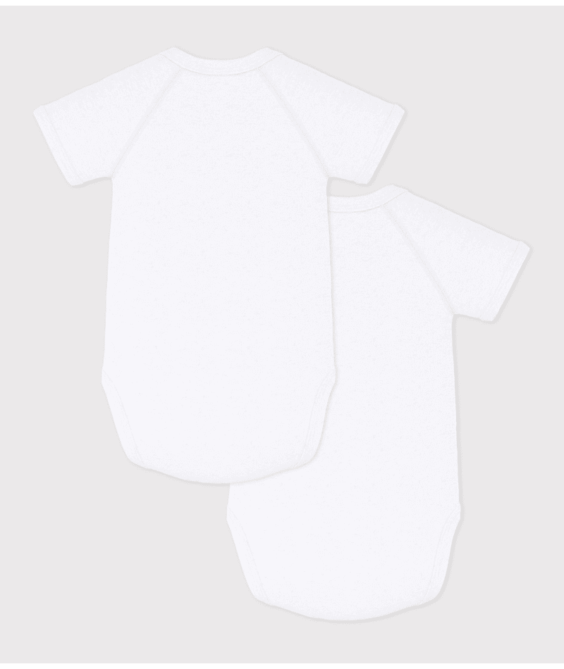 Set di due body per neonati Petit Bateau bianchi con manica corta - Rubino Kids
