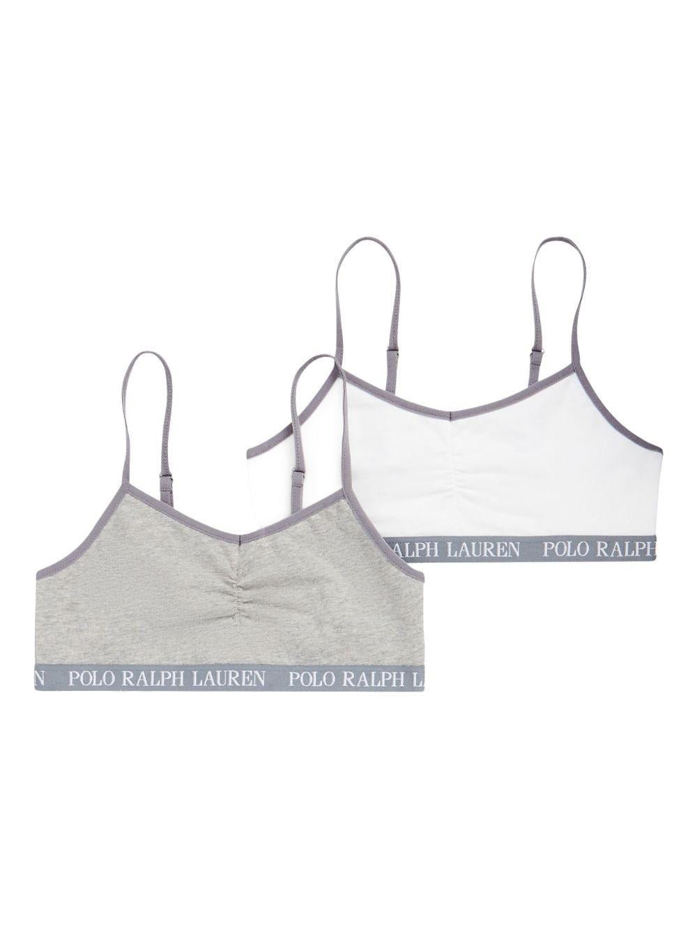 Set di due bralette per bambina Polo Ralph Lauren Kids grigie con spalline regolabili - Rubino Kids