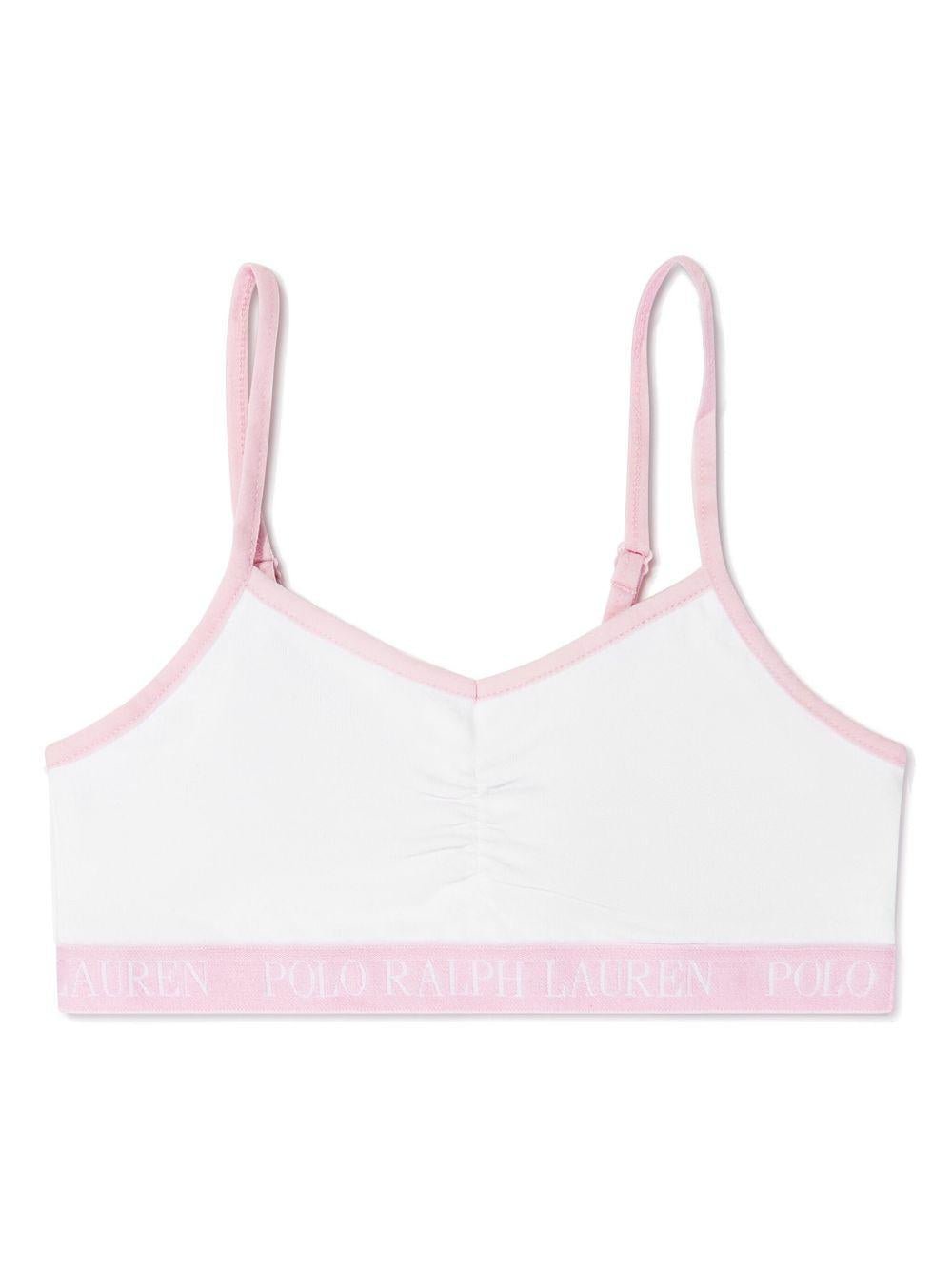 Set di due reggiseni per bambina Polo Ralph Lauren Kids rosa con ruches - Rubino Kids
