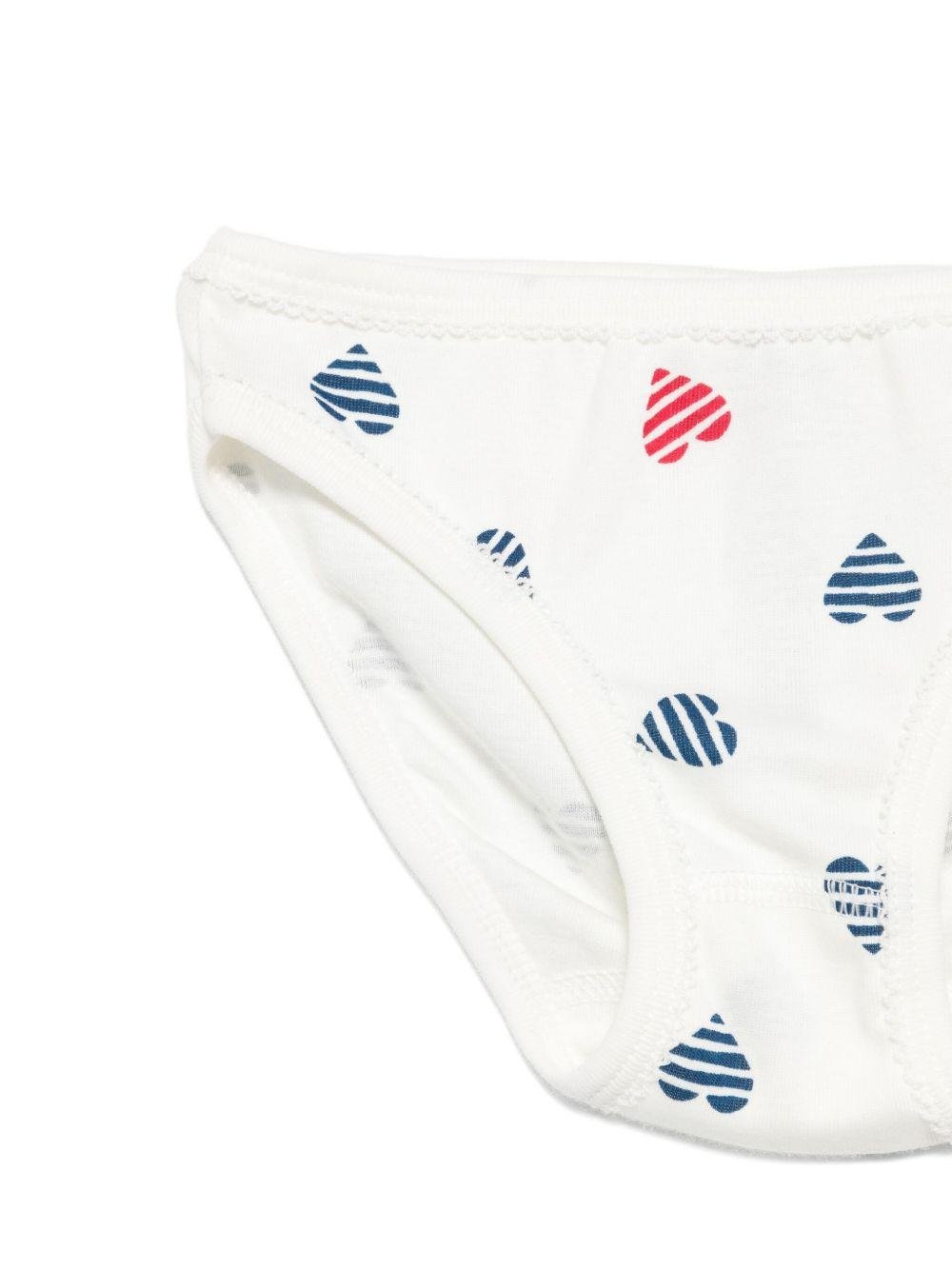 Set di due slip Petit Bateau bianche con stampa a cuore - Rubino Kids