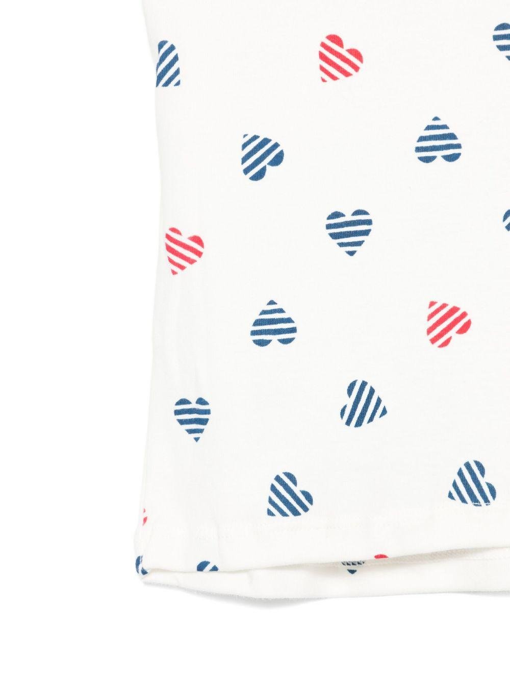 Set di due t-shirt per bambina Petit Bateau bianche con stampa cuore - Rubino Kids