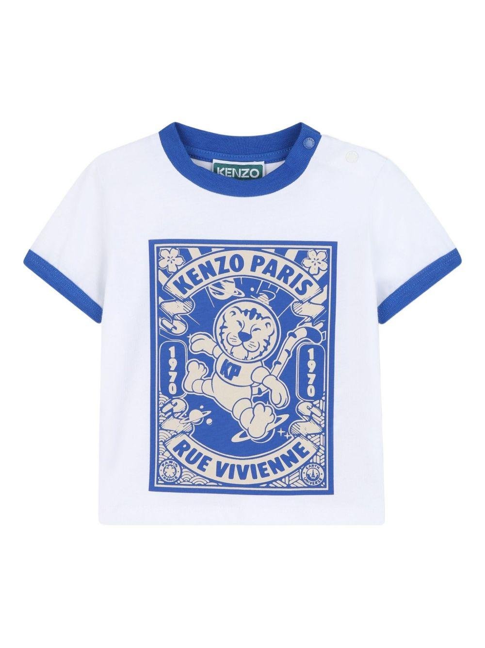 Set di due t-shirt per neonato Kenzo Kids multicolore con stampa tigre - Rubino Kids