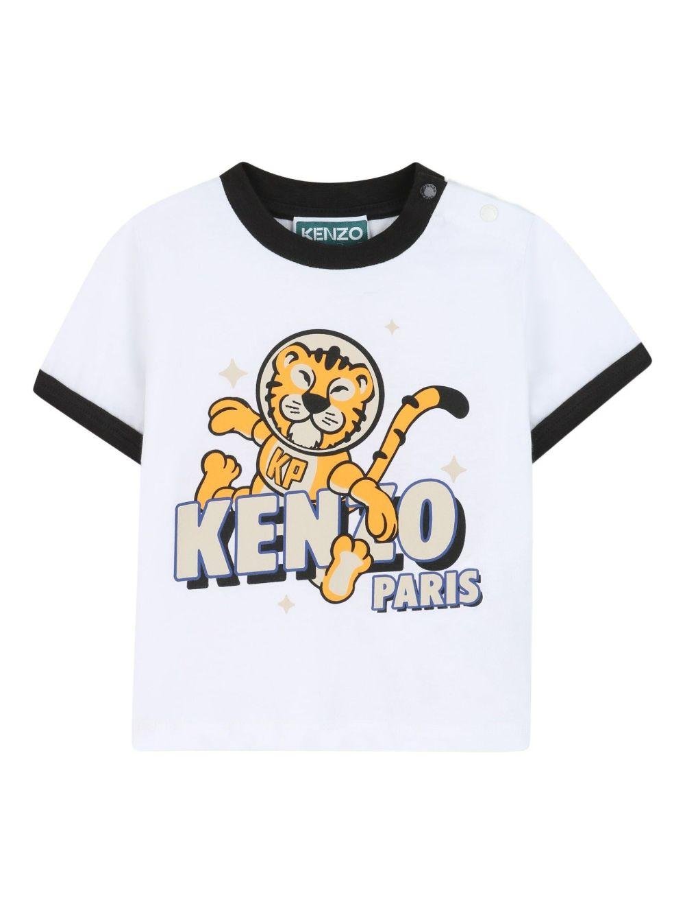 Set di due t-shirt per neonato Kenzo Kids multicolore con stampa tigre - Rubino Kids