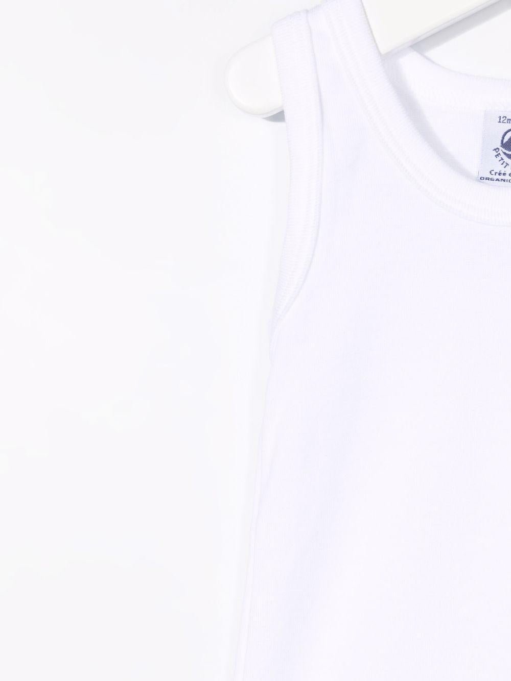 Set di due tutine per neonati Petit Bateau bianche con scollo rotondo - Rubino Kids