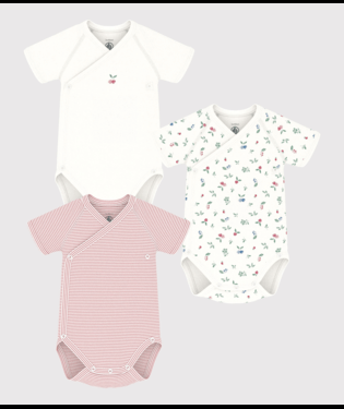 Set di tre body per neonati Petit Bateau multicolore con fantasia all - over - Rubino Kids