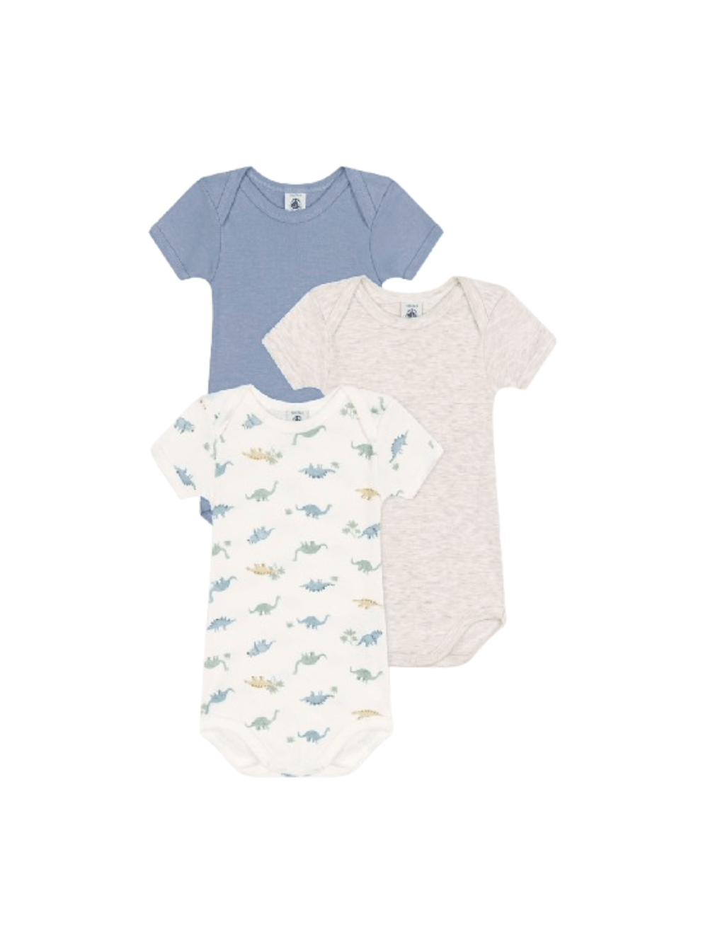 Set di tre body per neonati Petit Bateau multicolore con maniche corte - Rubino Kids