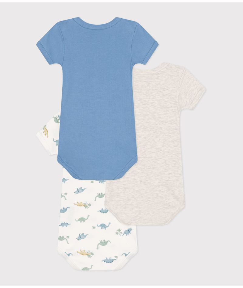 Set di tre body per neonati Petit Bateau multicolore con maniche corte - Rubino Kids