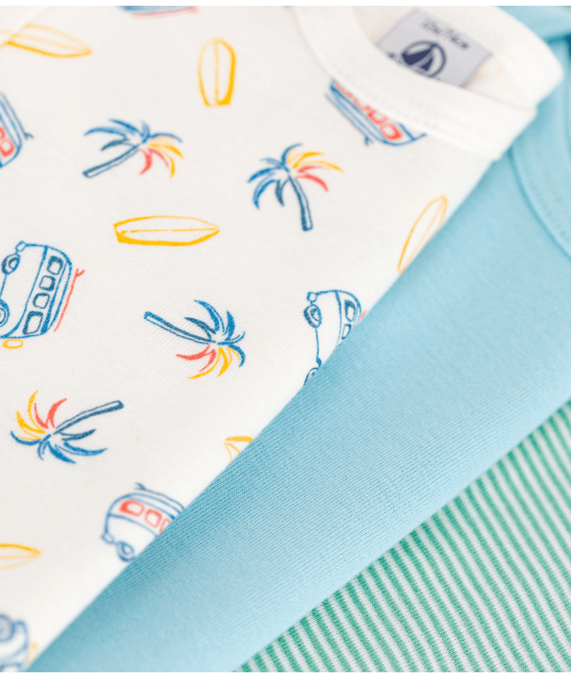 Set di tre body per neonati Petit Bateau multicolore con maniche corte - Rubino Kids