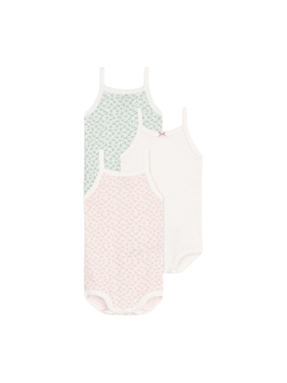 Set di tre body per neonati Petit Bateau multicolore senza maniche - Rubino Kids