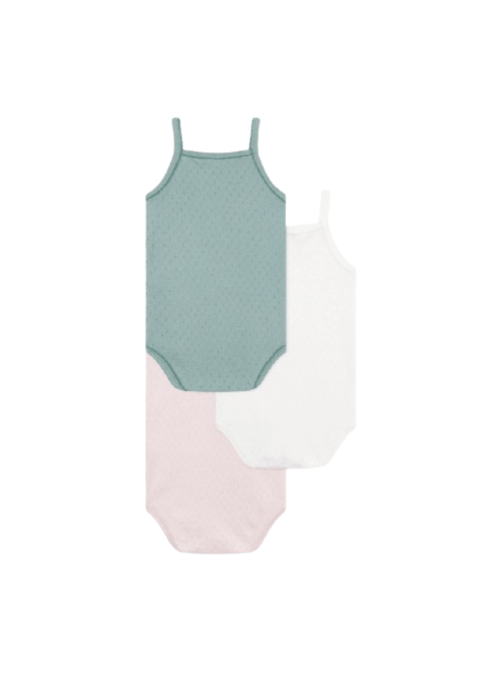 Set di tre body per neonati Petit Bateau multicolore senza maniche - Rubino Kids