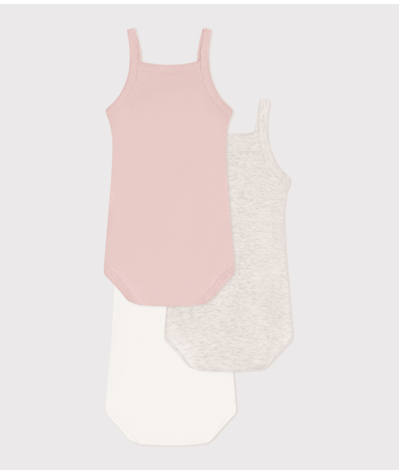 Set di tre body per neonati Petit Bateau multicolore senza maniche - Rubino Kids