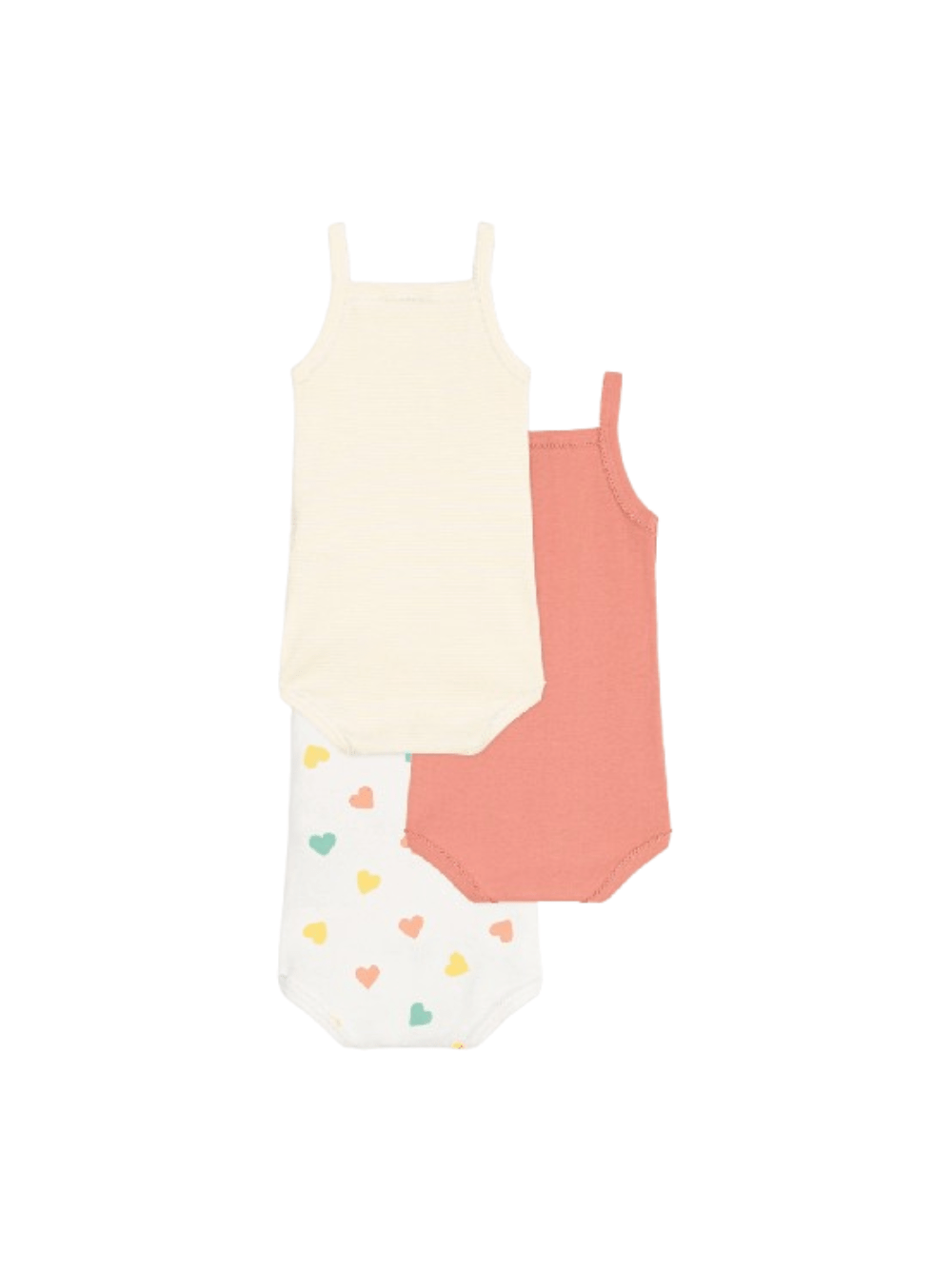 Set di tre body per neonati Petit Bateau multicolore senza maniche - Rubino Kids