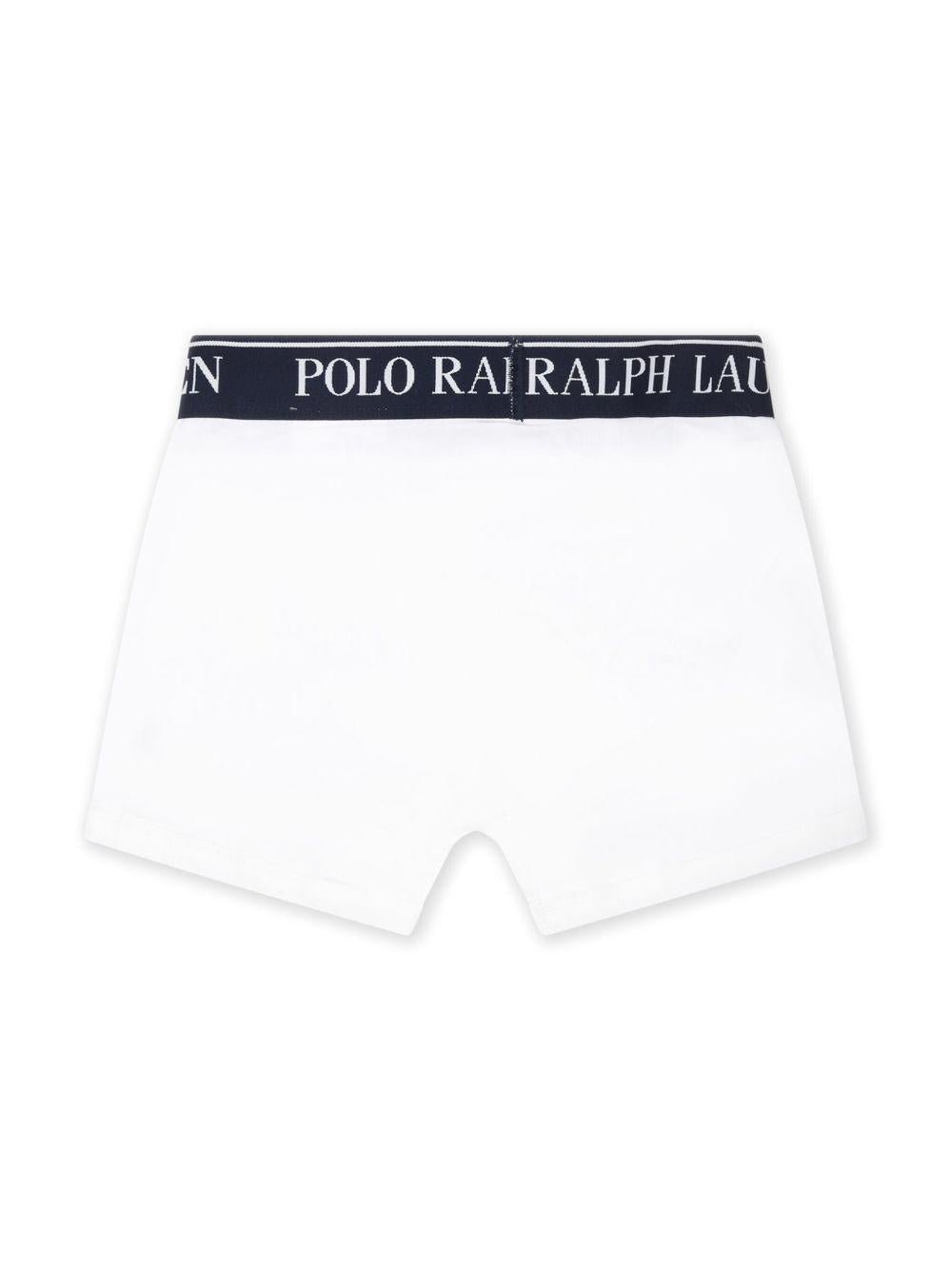 Set di tre boxer Polo Ralph Lauren Kids bianco con caratteristico motivo Polo Pony - Rubino Kids