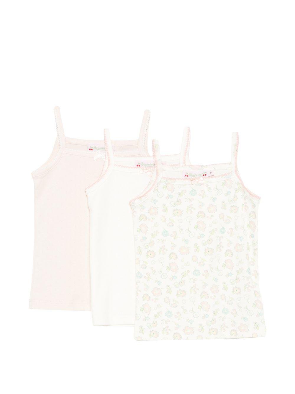 Set di tre canotte per bambina Bonpoint multicolor con fantasie diverse - Rubino Kids
