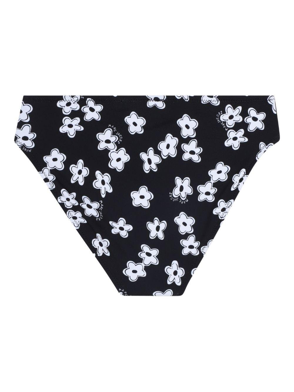 Set due pezzi bikini per bambina The Marc Jacobs Kids nero con stampa fiori - Rubino Kids