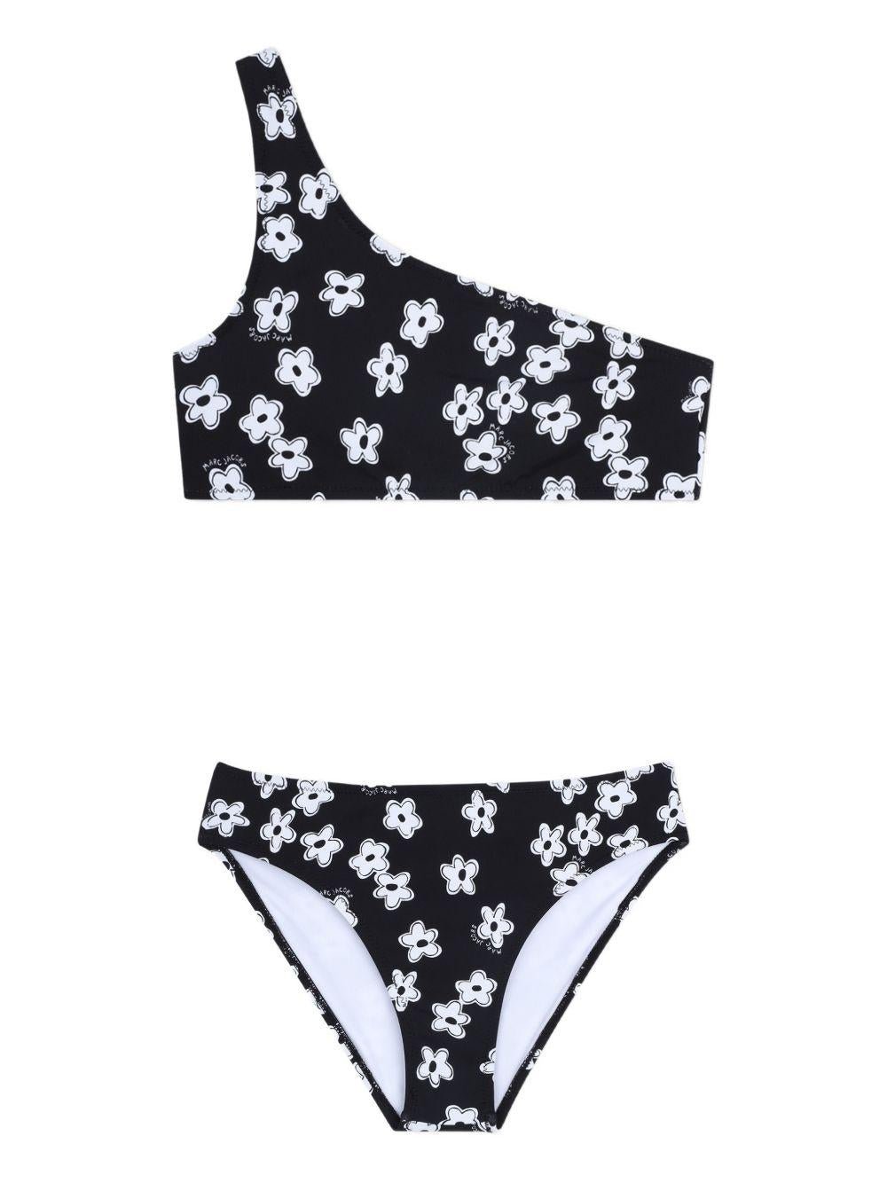 Set due pezzi bikini per bambina The Marc Jacobs Kids nero con stampa fiori - Rubino Kids