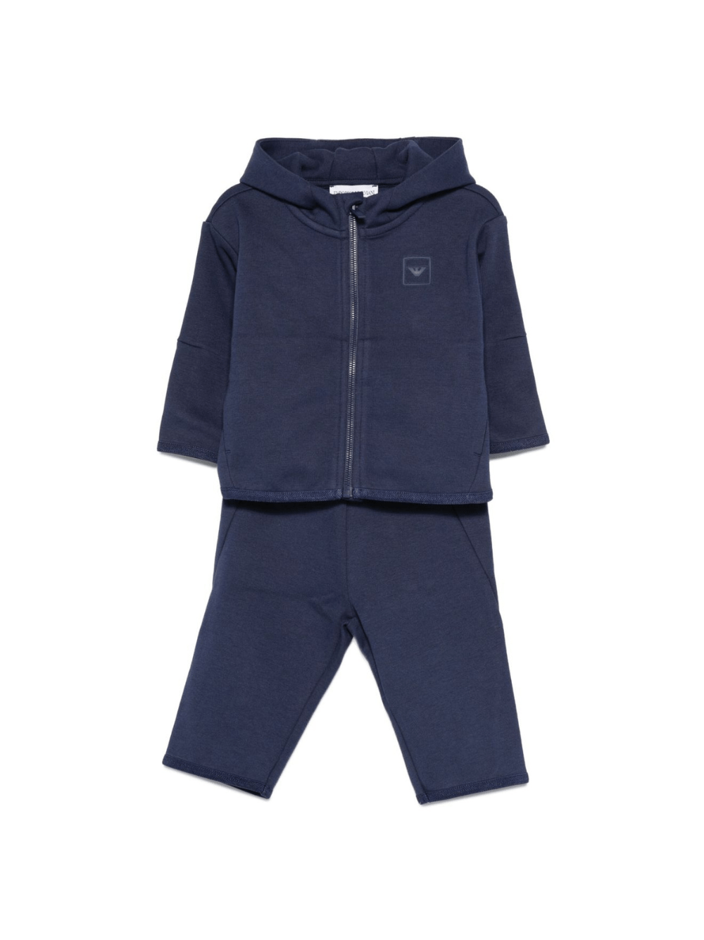 Set felpa e pantaloni per neonato Emporio Armani Kids blu navy con logo - Rubino Kids