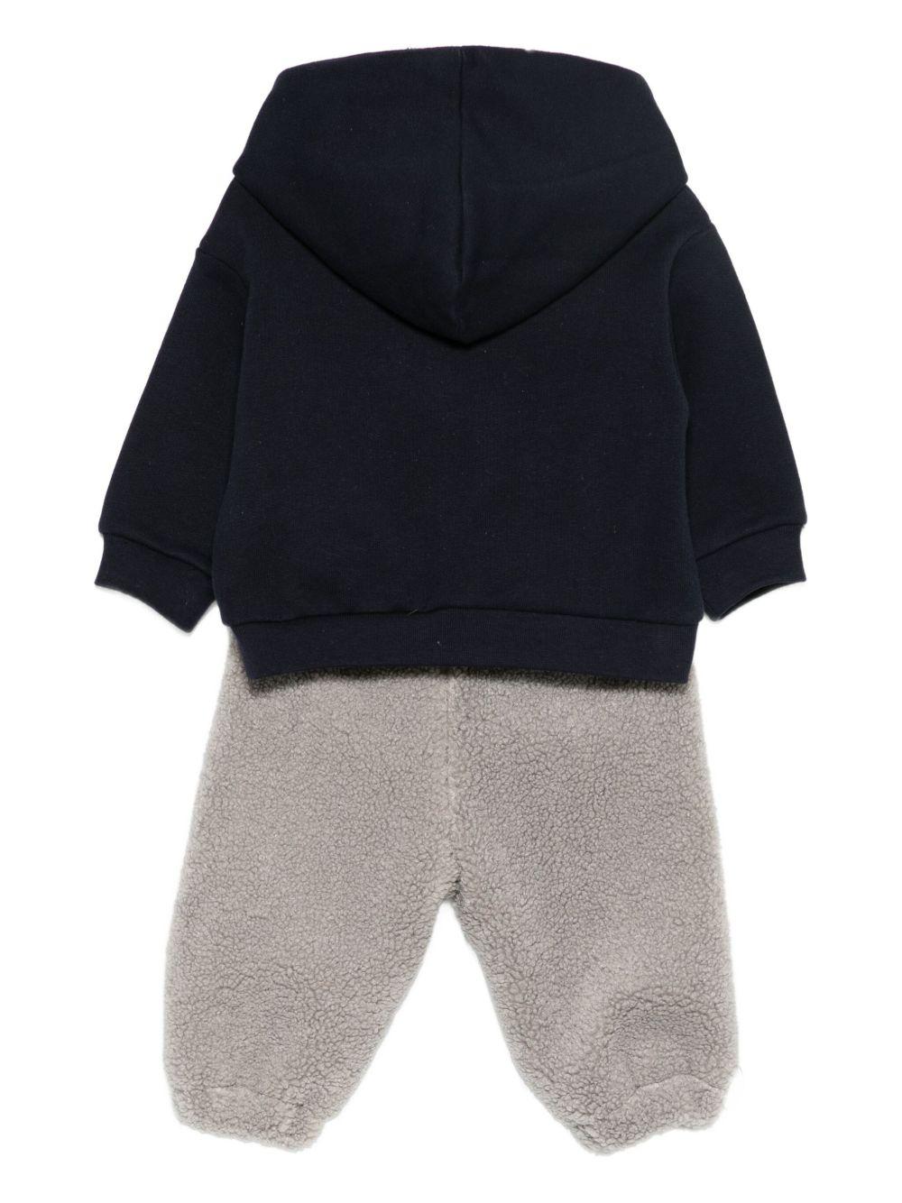 Set felpa e pantaloni per neonato Il Gufo multicolore con ricamo procione - Rubino Kids