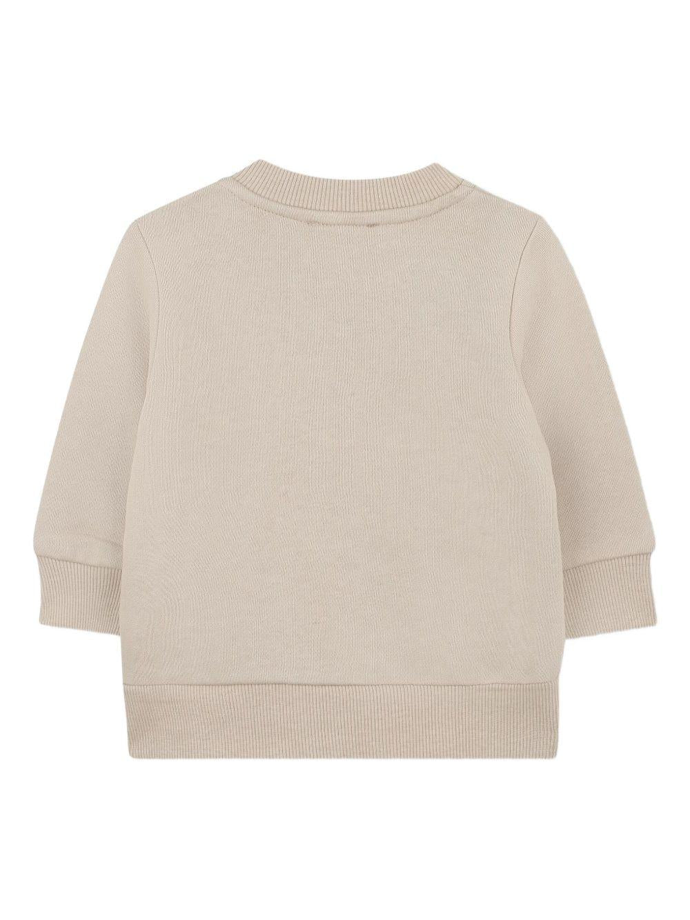 Set felpa e pantaloni sportivi per neonato Kenzo Kids beige con design grafico a elefante - Rubino Kids