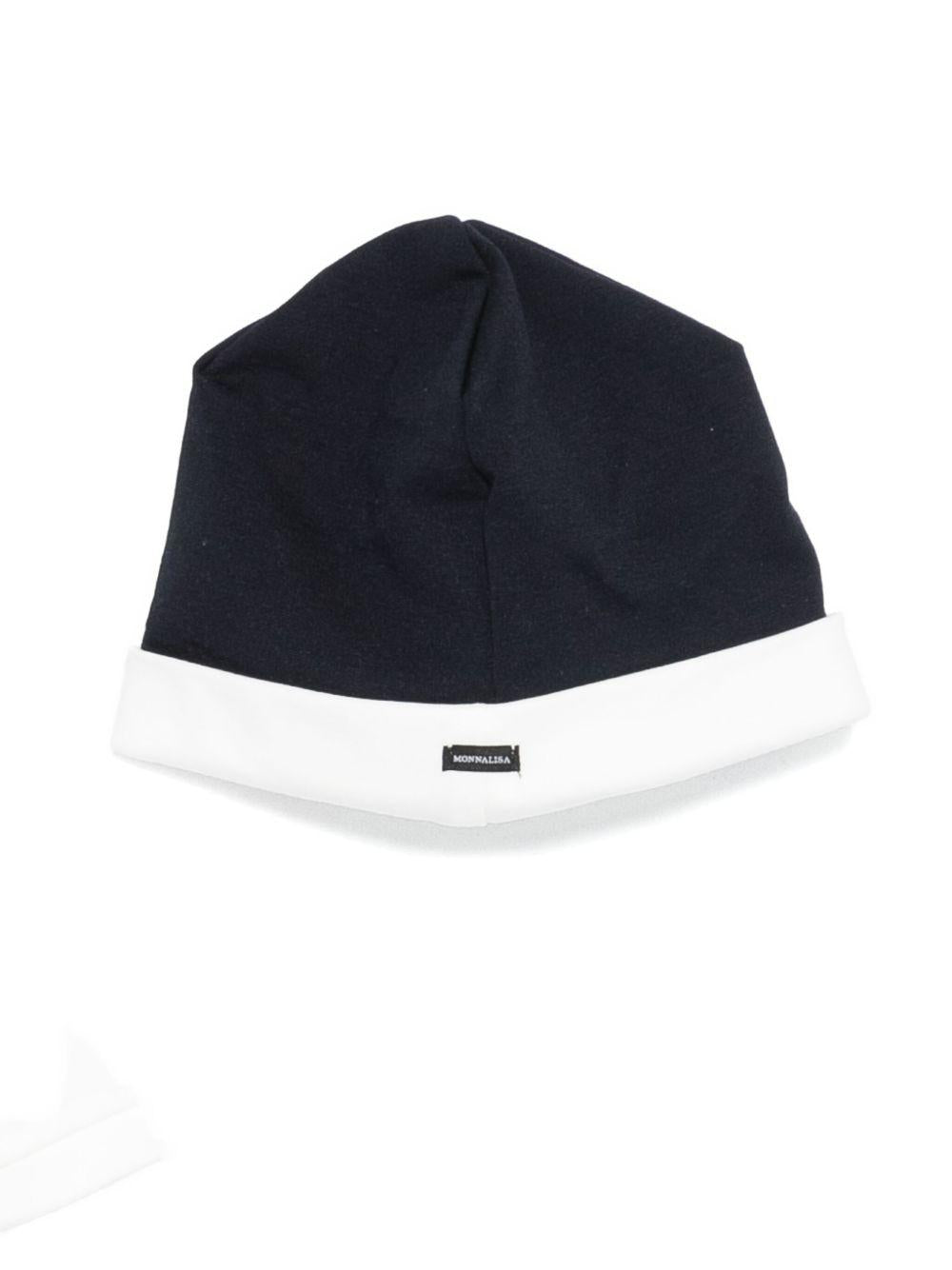 Set gilet camicia pantaloni e cappellino per neonato Monnalisa blu con papillon - Rubino Kids