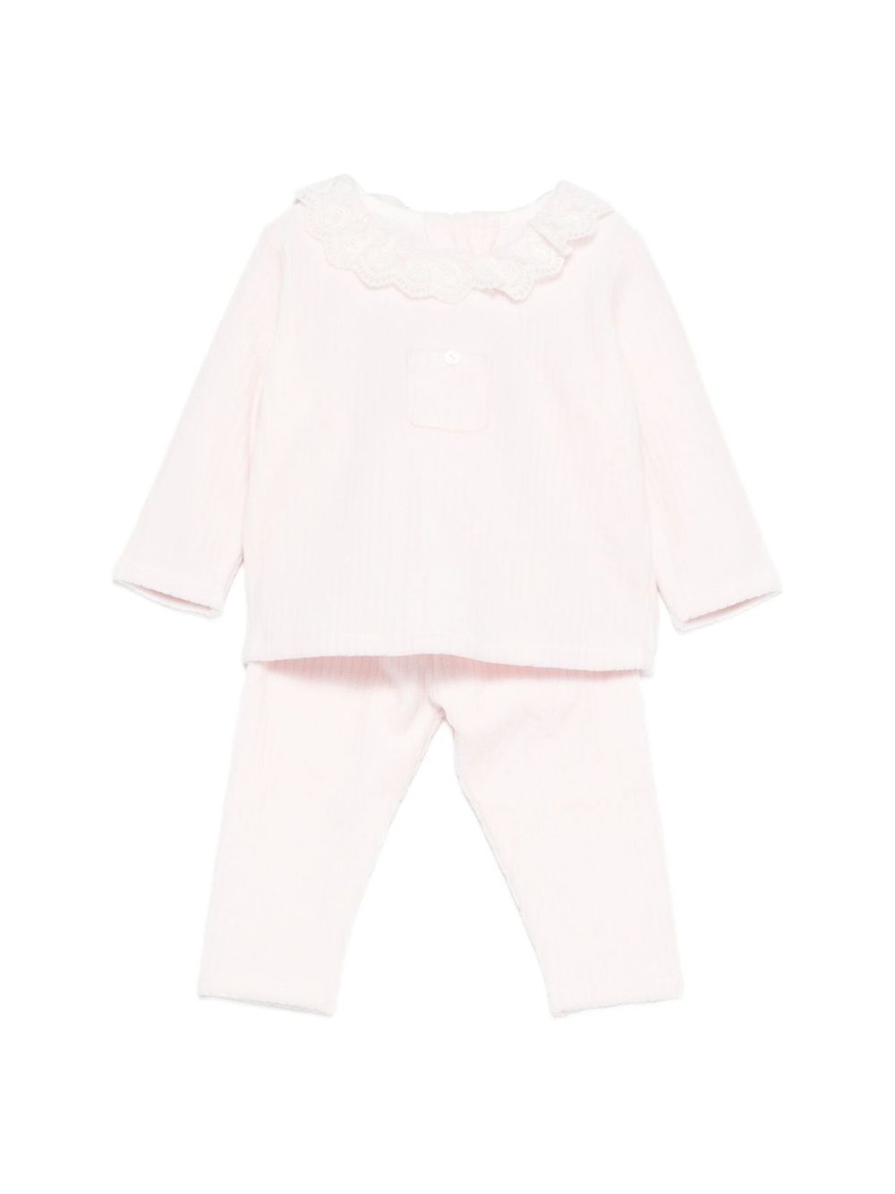 Set maglione e pantaloni per neonata Tartine Et Chocolat rosa con trama a coste - Rubino Kids