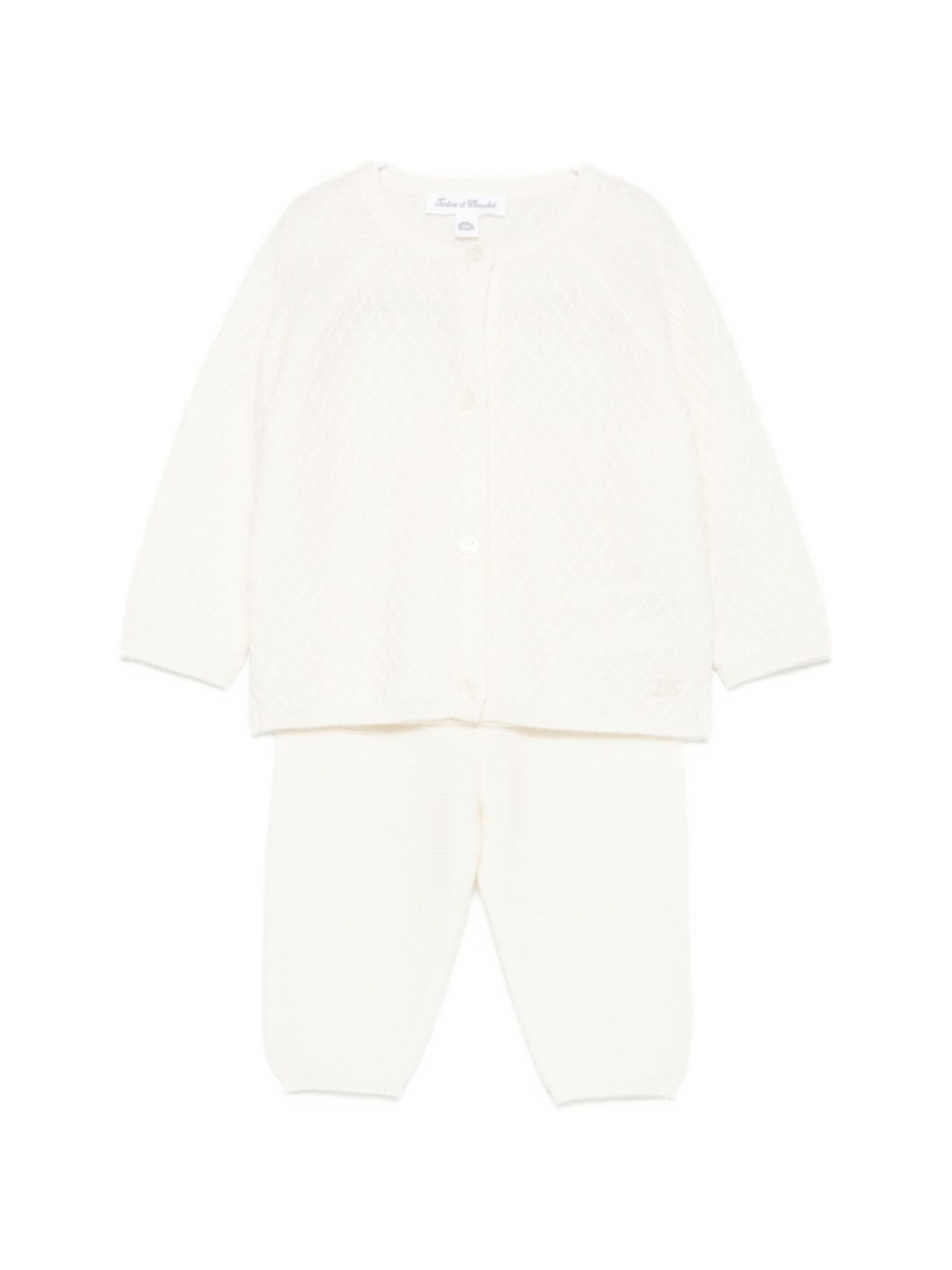 Set maglione e pantaloni per neonato Tartine Et Chocolate bianco con elastico in vita - Rubino Kids