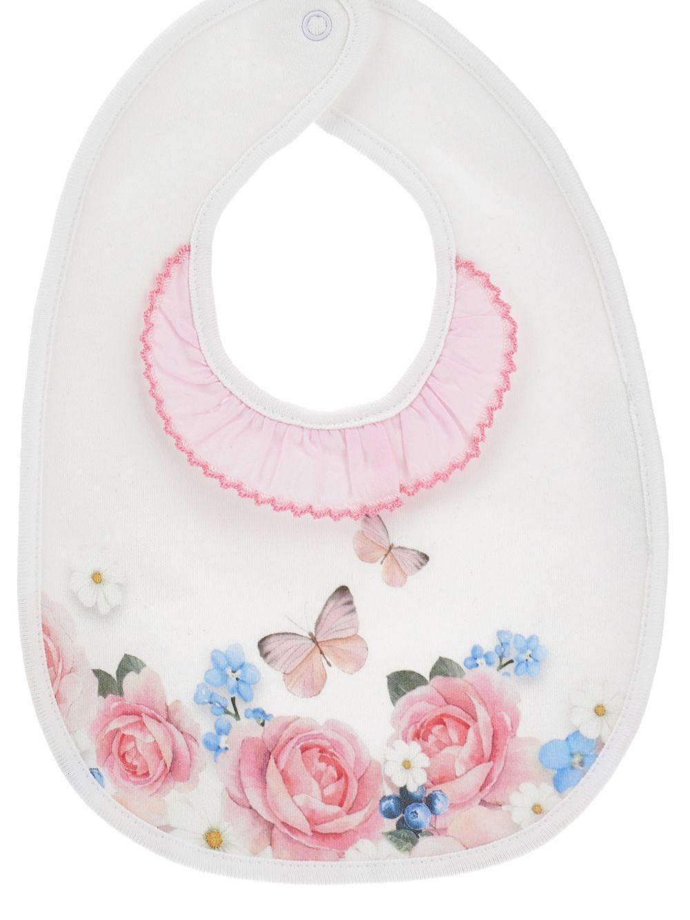 Set neonata Monnalisa bianco con stampa a fiori - Rubino Kids