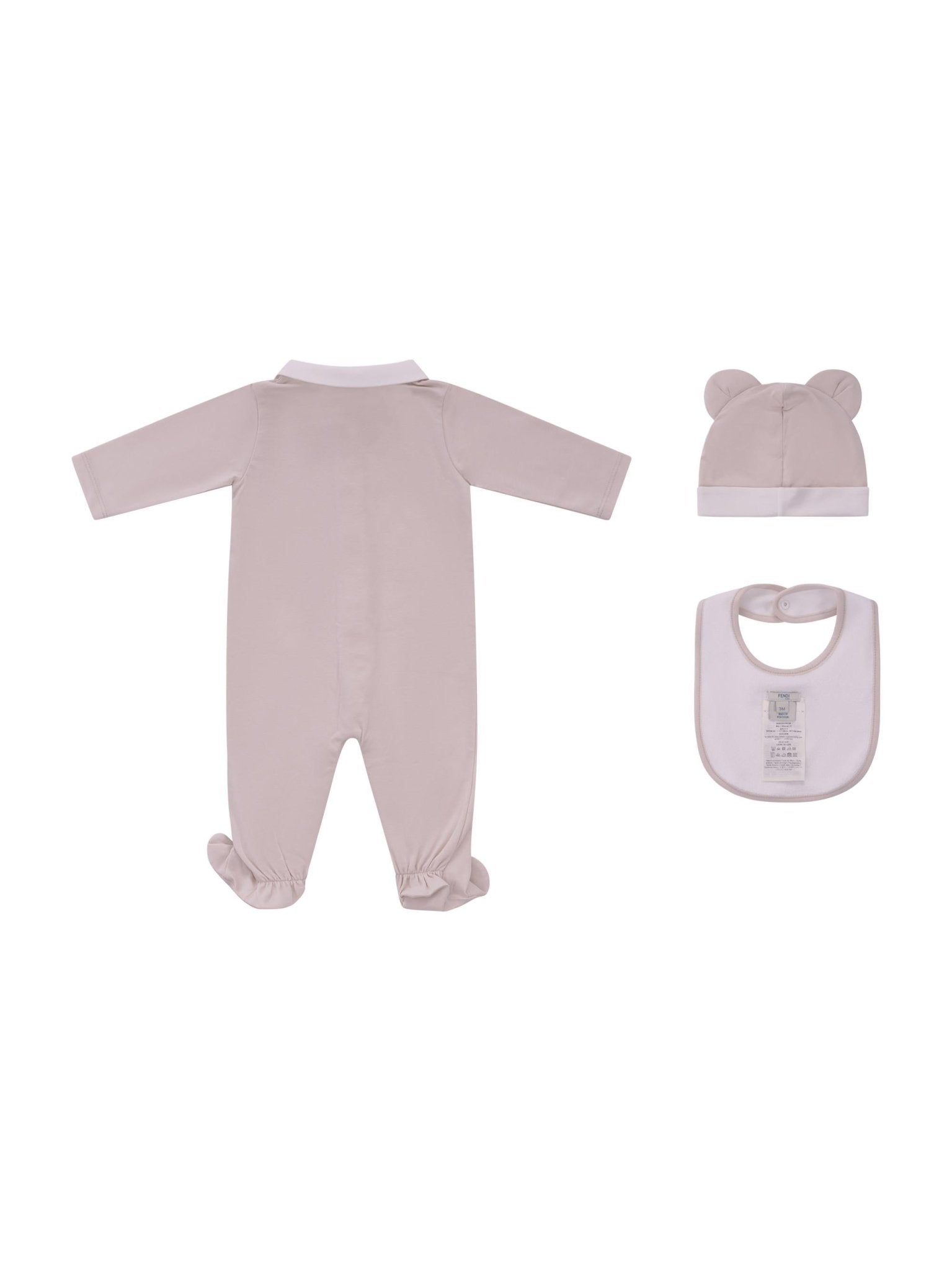 Set neonati Fendi Kids beige con ricamo FF - Rubino Kids