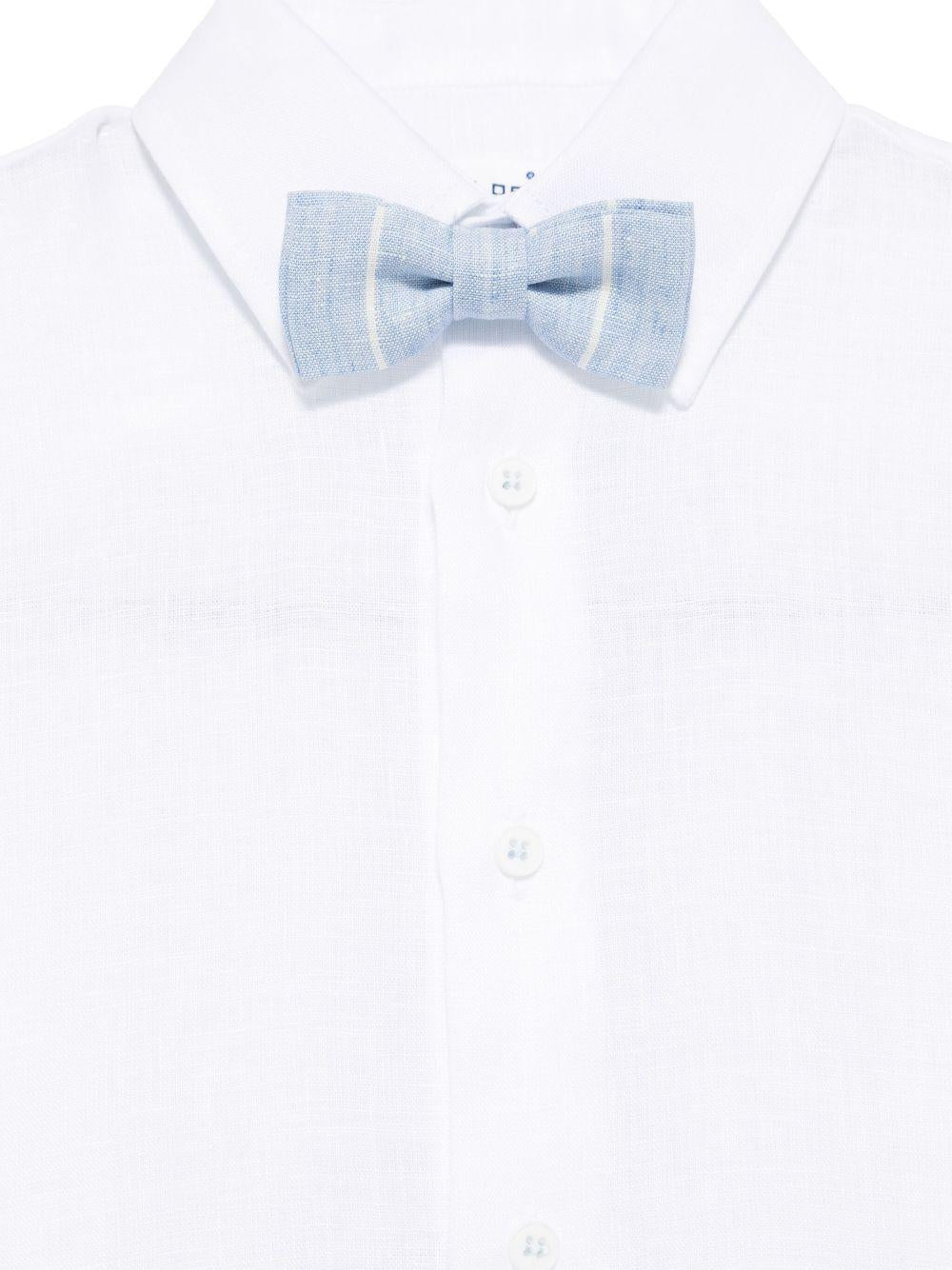 Set pantaloncini e maglietta a righe per bambino Colorichiari bianco con patta frontale - Rubino Kids