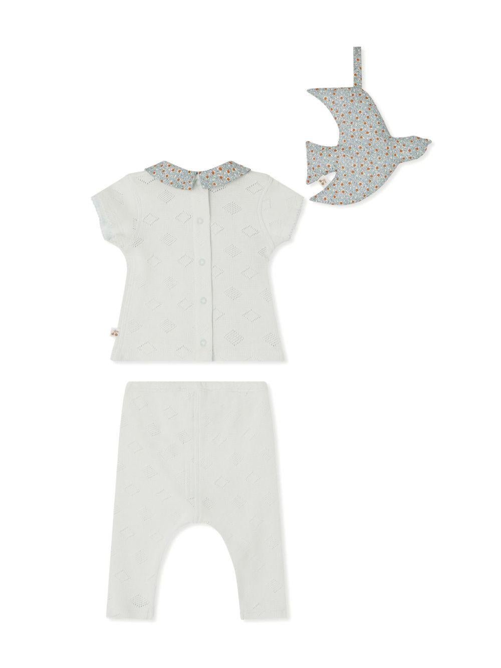 Set pantaloni Daisie per neonato Bonpoint blu con colletto con pettorina - Rubino Kids