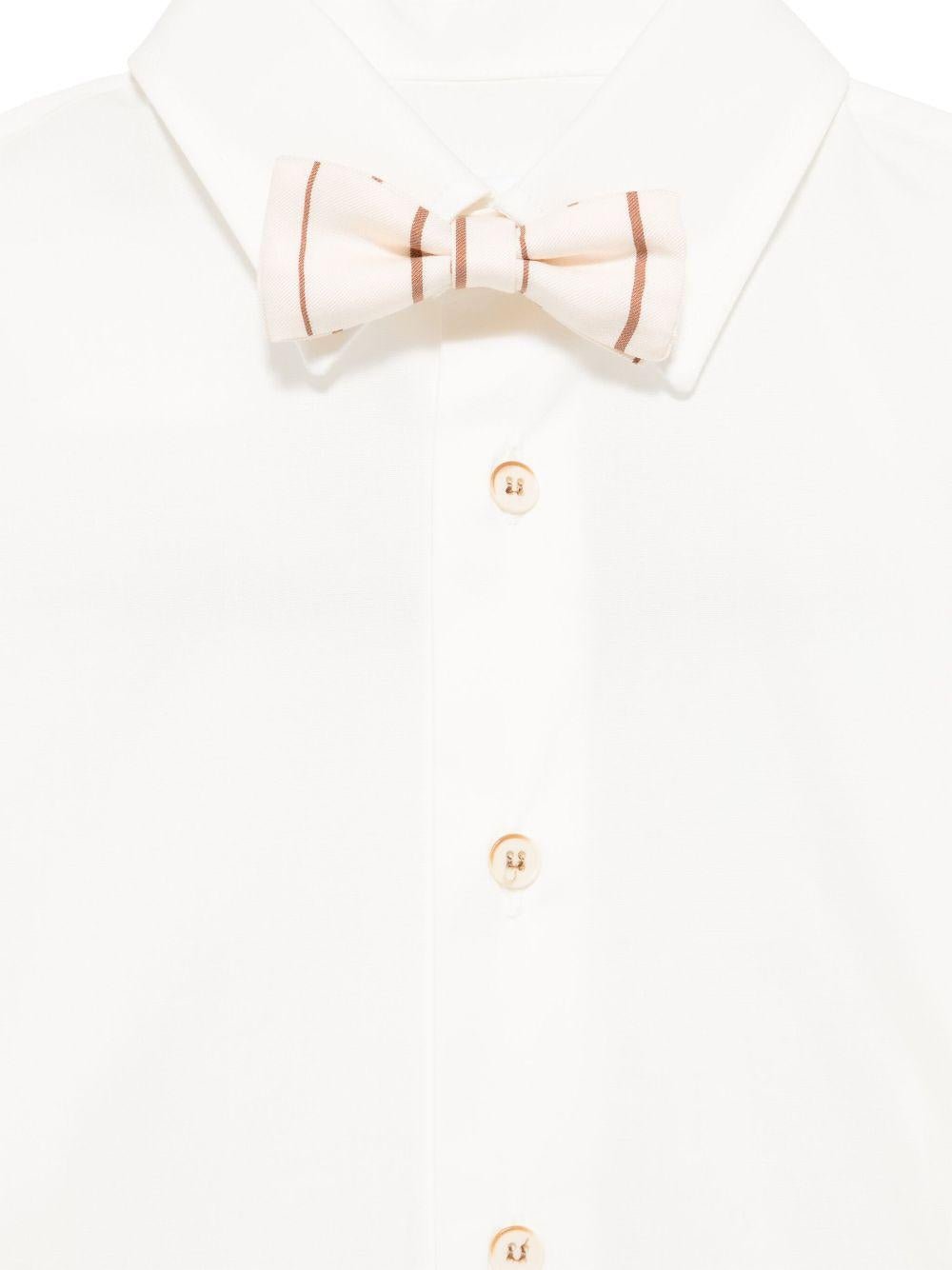 Set pantaloni e camicia per bambino Colorichiari bianco con pantaloni a righe - Rubino Kids