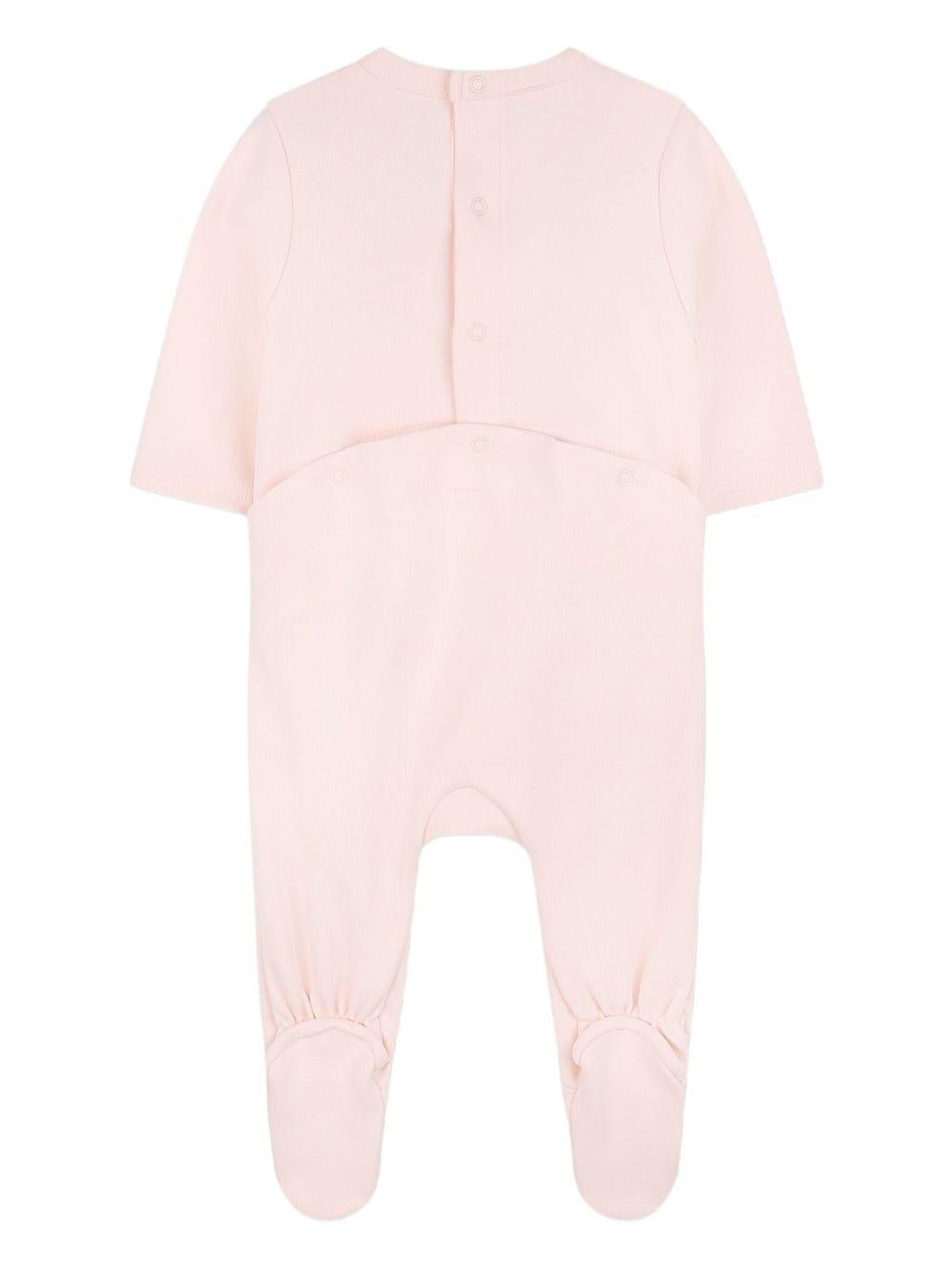 Set per neonata Chloé Kids rosa con logo ricamato - Rubino Kids