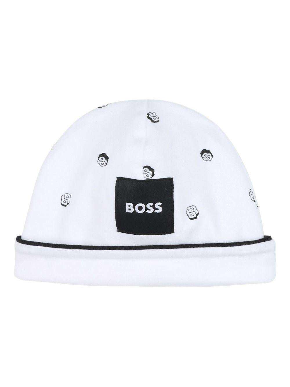 Set per neonato Boss kidswear bianco con stampa logo all - over - Rubino Kids