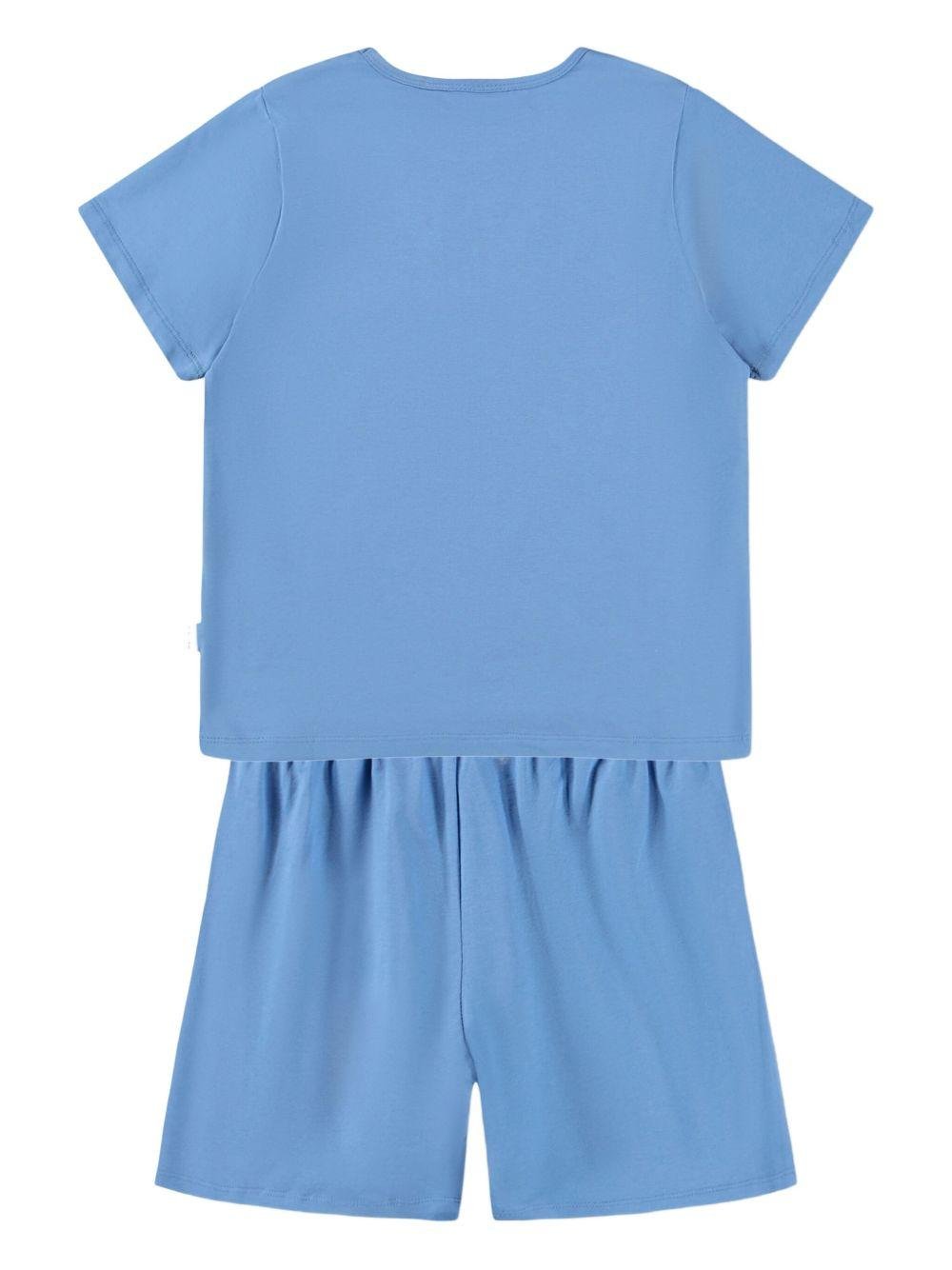 Set pigiama Luvis per bambino Molo azzurra con stampa smile - Rubino Kids