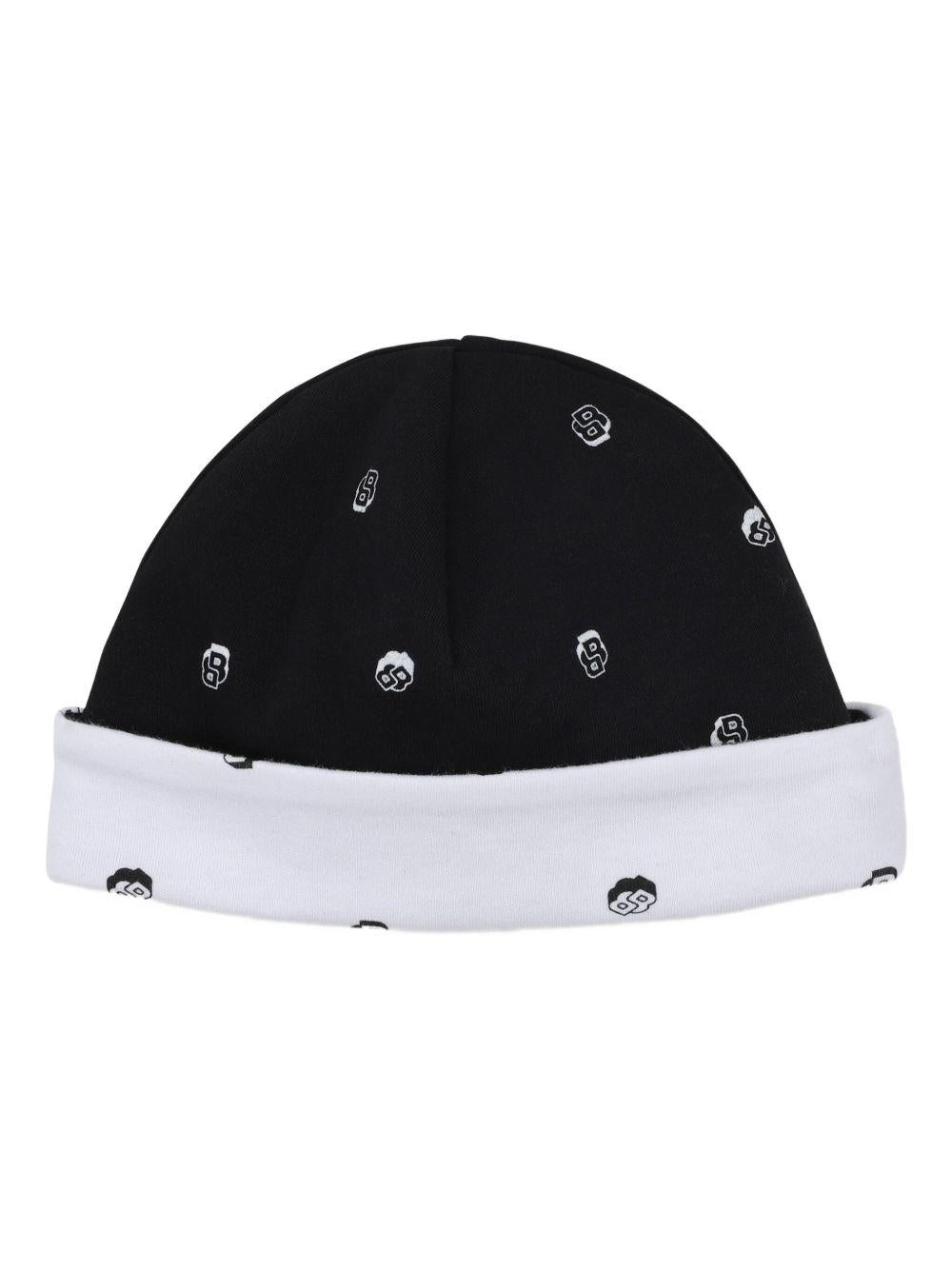 Set quattro pezzi tutine e cappelli BOSS Kids bianco con dettaglio con logo metallico - Rubino Kids