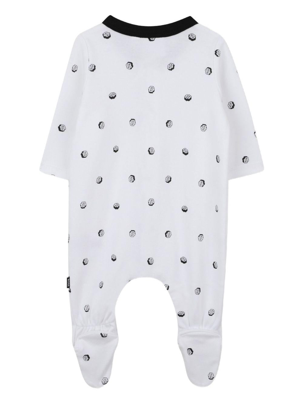 Set quattro pezzi tutine e cappelli BOSS Kids bianco con dettaglio con logo metallico - Rubino Kids