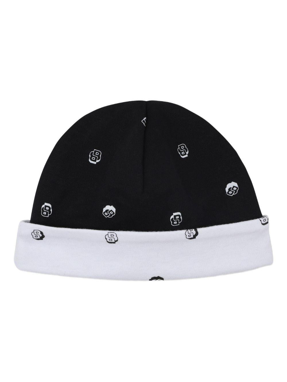 Set quattro pezzi tutine e cappelli BOSS Kids bianco con dettaglio con logo metallico - Rubino Kids