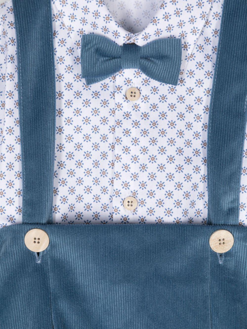 Set shorts con fantasia geometrica per neonato Colorichiari multicolor con orli a coste - Rubino Kids