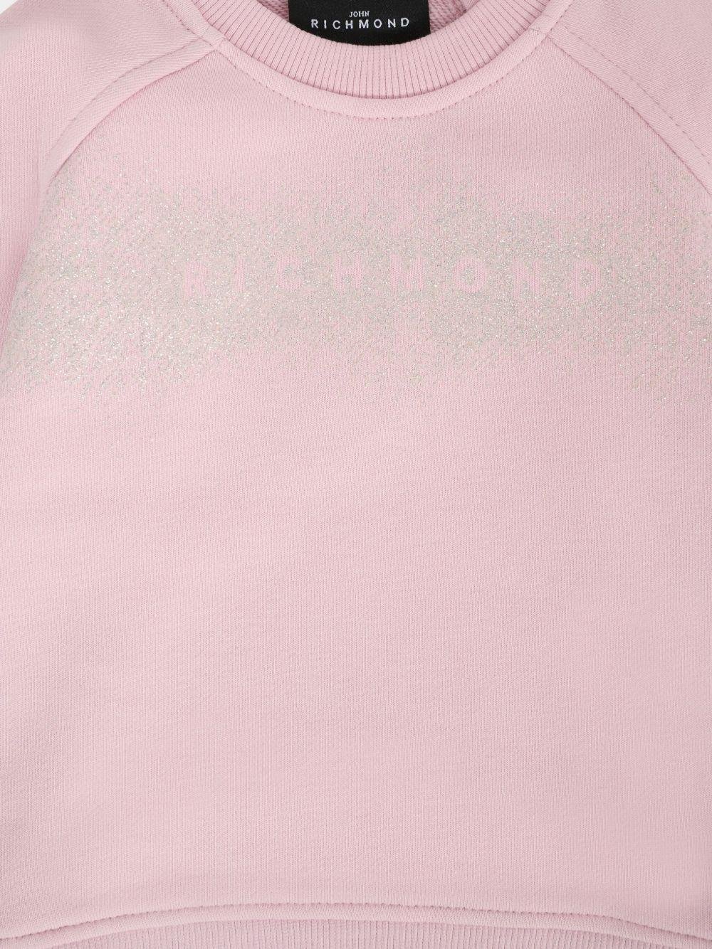 Set sportivo per neonata John Richmond Junior rosa con felpa con logo - Rubino Kids