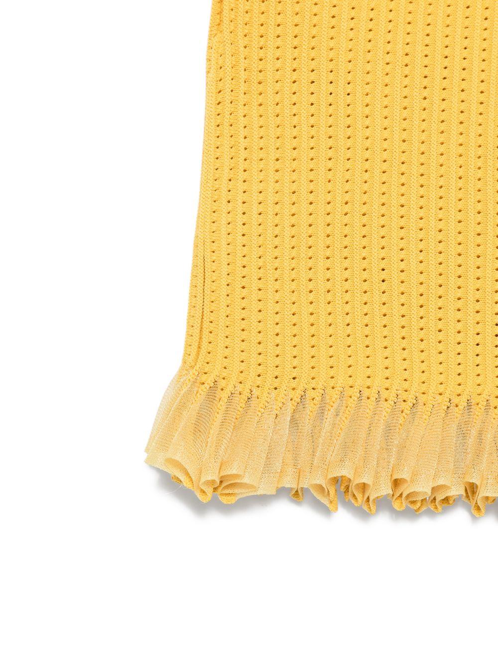 Set t-shirt e gonna Elisabetta Franchi La Mia Bambina giallo con dettagli ruches - Rubino Kids