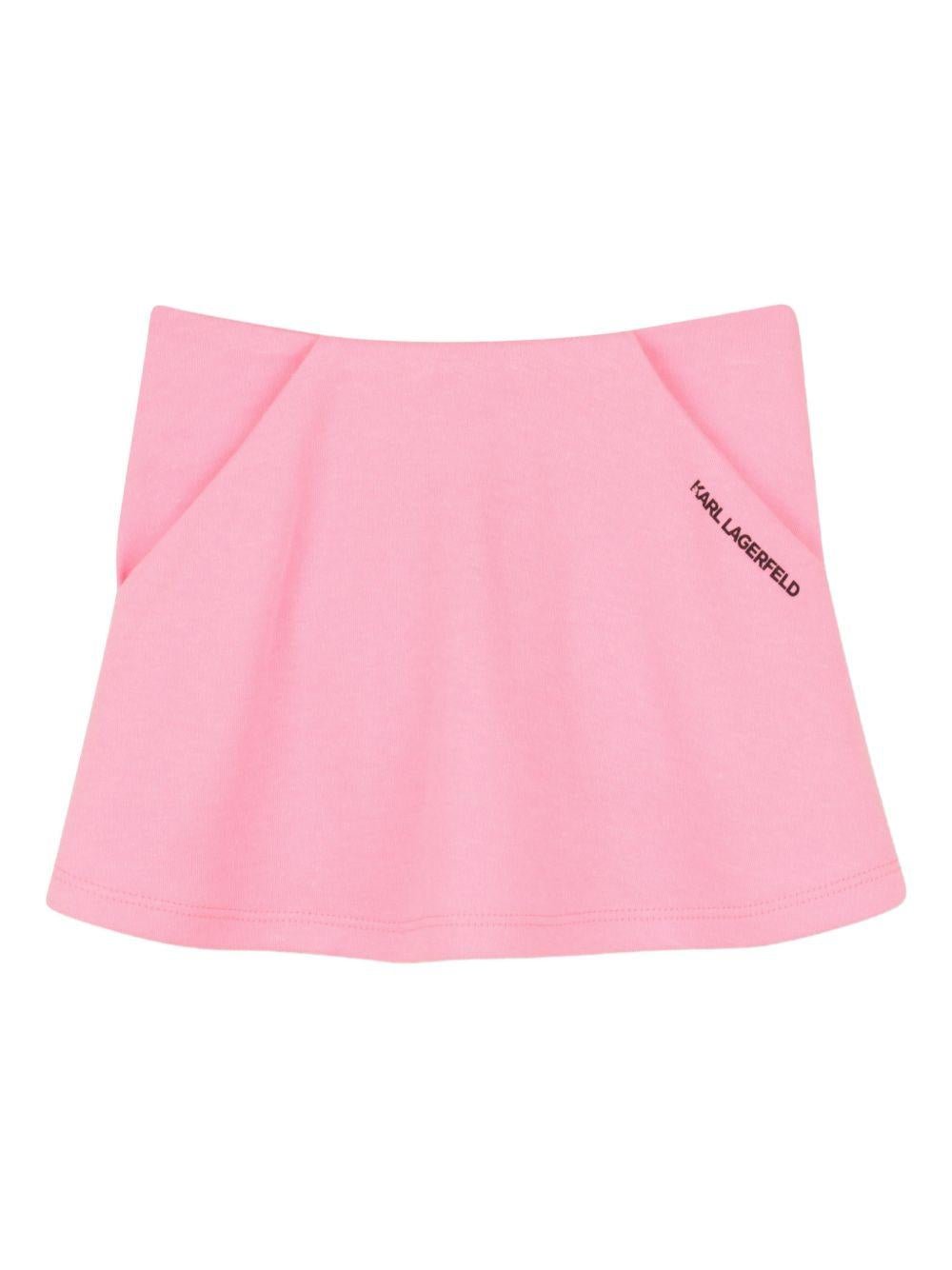 Set t-shirt e gonna per neonata Karl Lagerfeld Kids multicolore con stampa Ikon Choupette - Rubino Kids